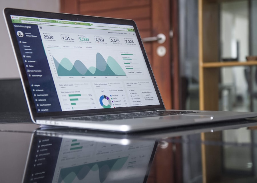 A laptop displaying an analytics dashboard — the Siyana operator portal.